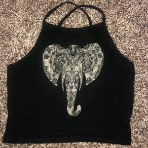 Black cropped tank top